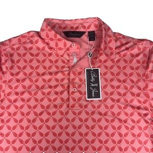 Bobby Jones Performance Collection Polo Shirt Mens SM Pink Strawberry Wine Glass
